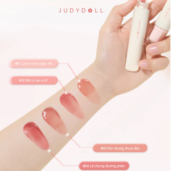 Son Dưỡng Có Màu Judydoll Lip Jelly 10ml dưỡng ẩm căng mọng mờ vân