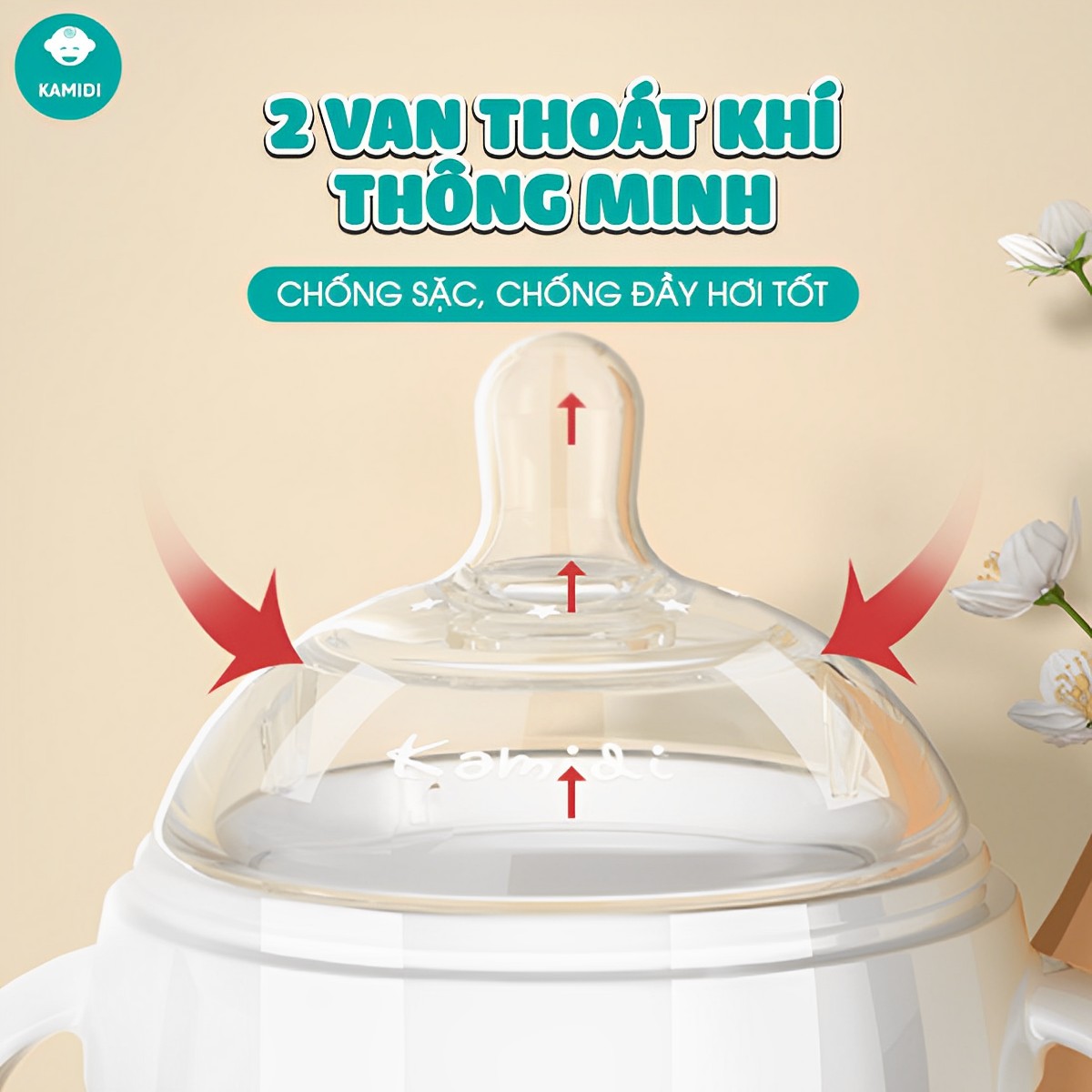 Bình Sữa Kamidi Silicone Trắng