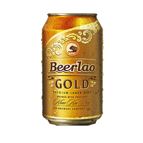 Bia Lào Gold 5 % lon 330 ml