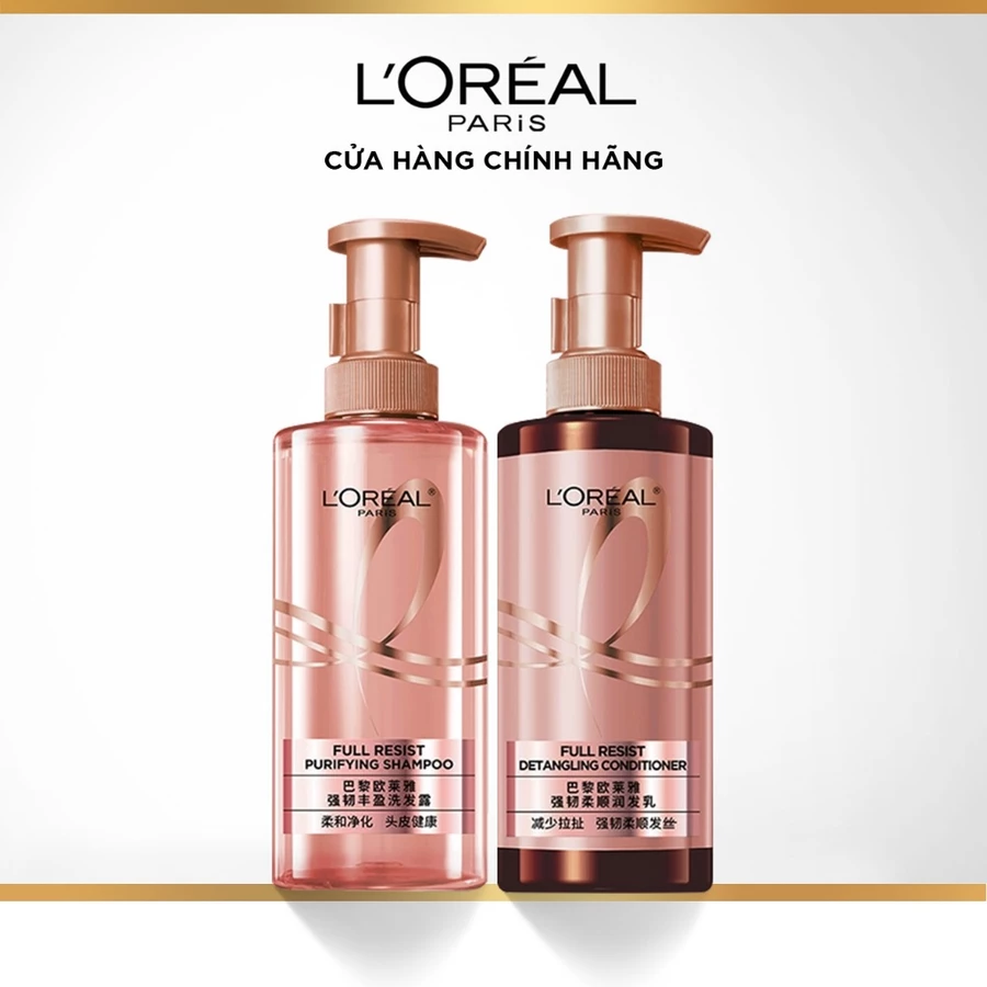 Bộ đôi dầu gội xả ngăn ngừa & giảm gãy rụng tóc, giúp tóc chắc khỏe L’oreal Paris Elseve Full Resist 440ml