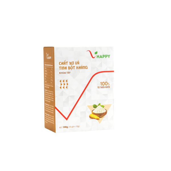 Chất Xơ Và Tinh Bột Kháng VHappy Hộp 10 Gói Hỗ Trợ Tiêu Hóa Ổn Định Đường Huyết Nuôi Lợi Khuẩn