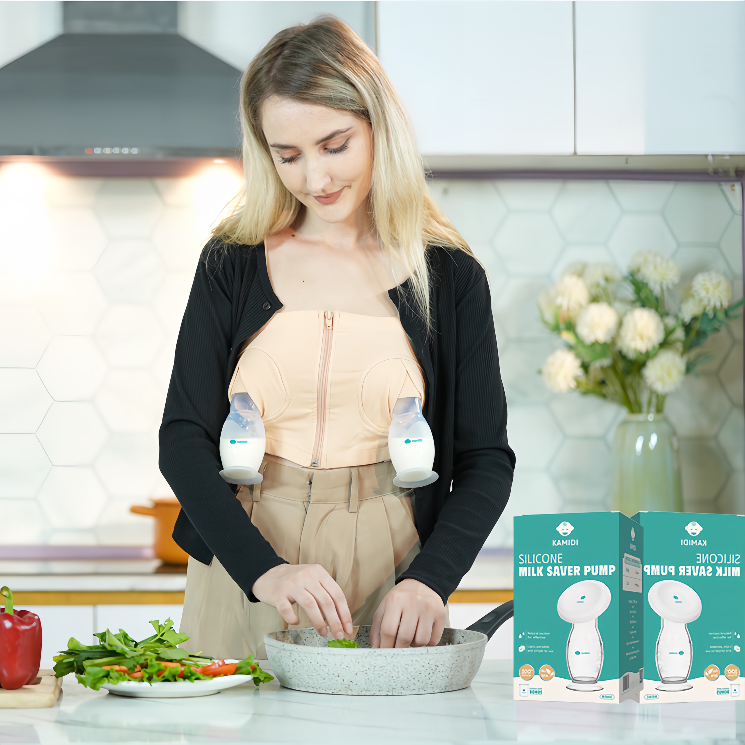 Cốc Hứng Sữa Kamidi Chất Liệu Silicone Cao Cấp