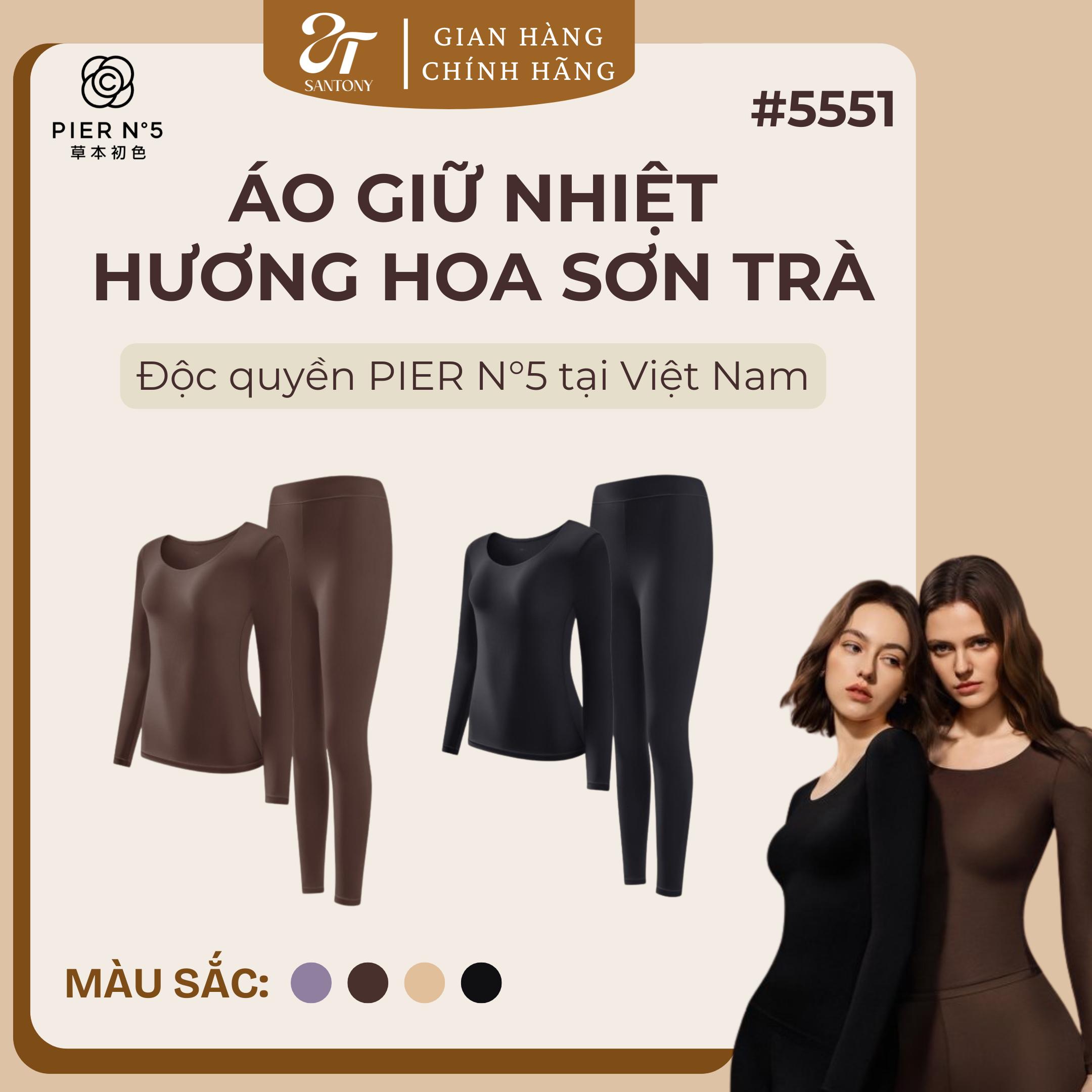 Combo Áo Quần Giữ Nhiệt Tàng Hình 3in1 Pier N°5 – Giữ Ấm +5°C, Chống Tĩnh Điện, Chống Xù (5551)