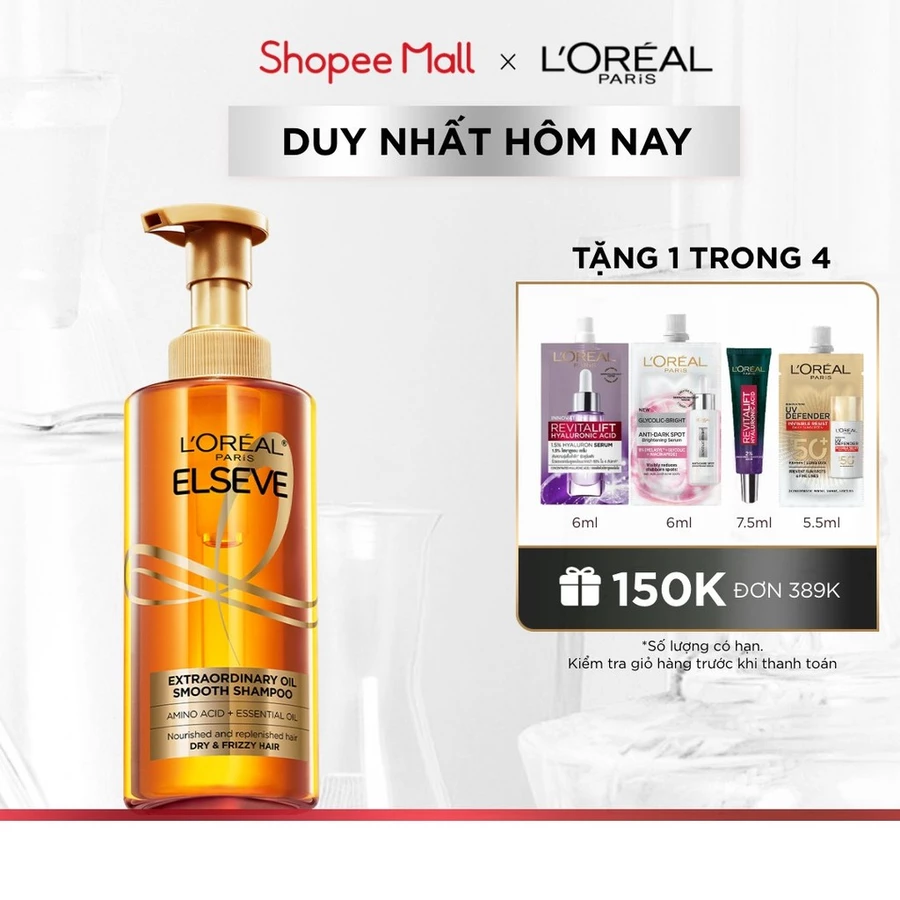 Dầu gội dưỡng tóc suôn mượt tóc cao cấp L'Oreal Paris Extraordinary Oil Smooth 440ml