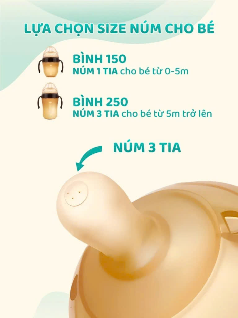 Bình Sữa Kamidi Silicone Nâu