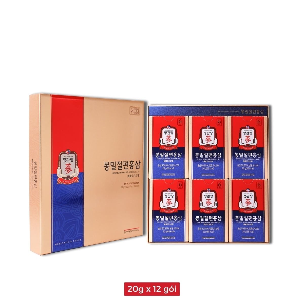 Hồng Sâm Lát Tẩm Mật Ong KGC Honeyed Slices 20g x 12 Hộp