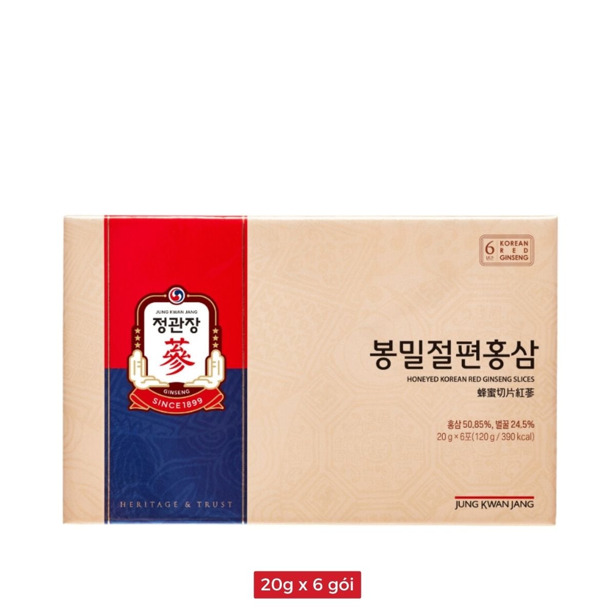 Hồng Sâm Lát Tẩm Mật Ong KGC Honeyed Slices 20g x 6 Hộp