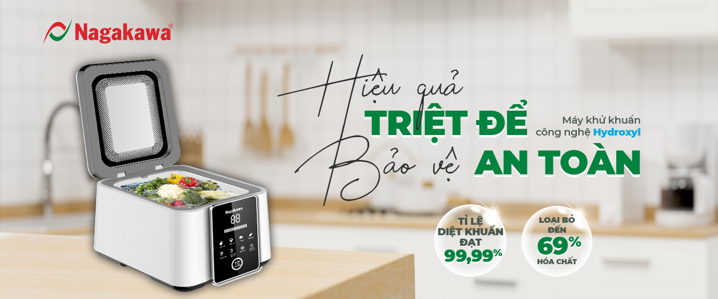  Máy Khử Khuẩn Thực Phẩm Nagakawa NAG3906 - Giải Pháp Bảo Vệ Sức Khỏe Gia Đình Hiệu Quả