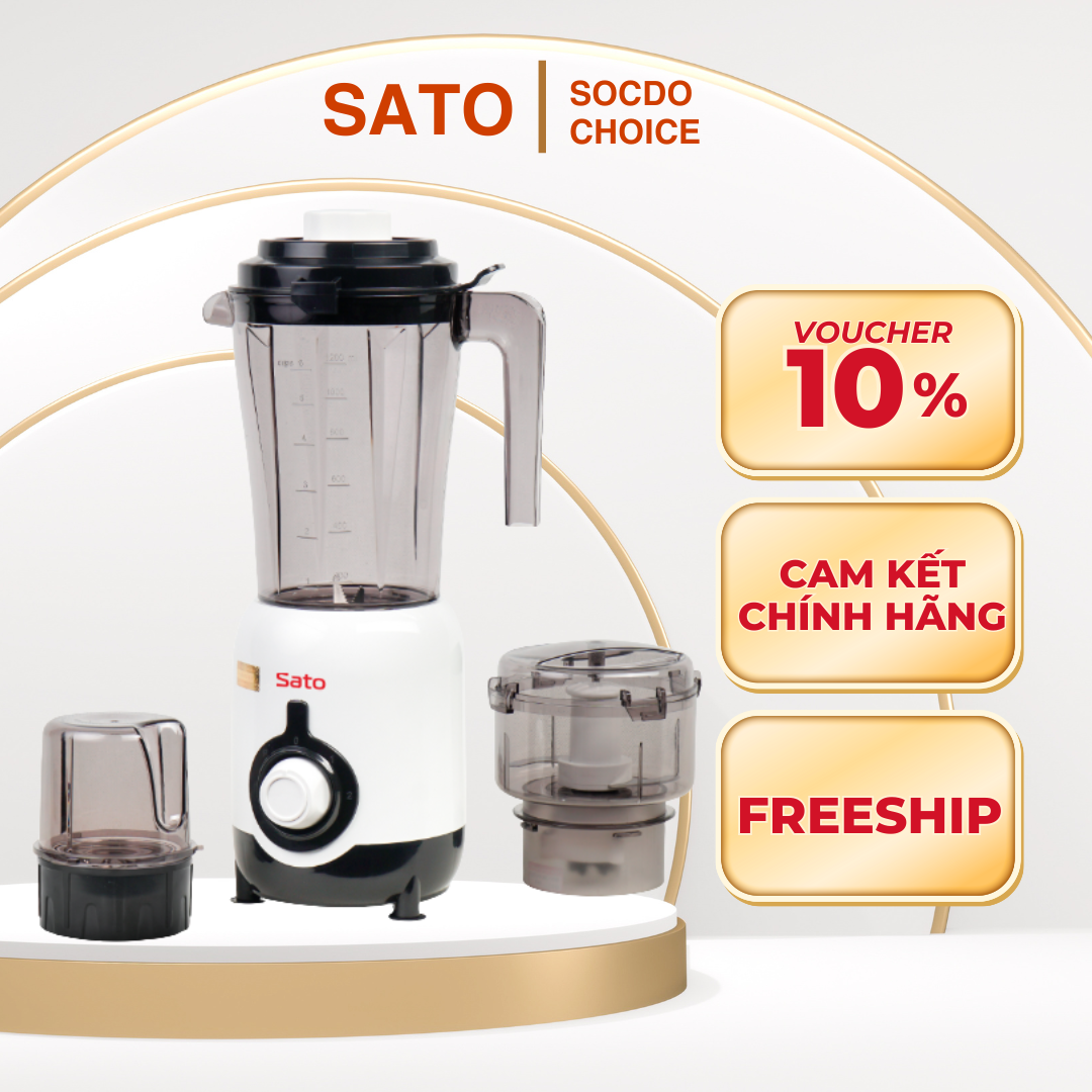 Máy xay sinh tố Sato MX8803A, dung tích 1.2L, xay đa năng, tiết kiệm điện