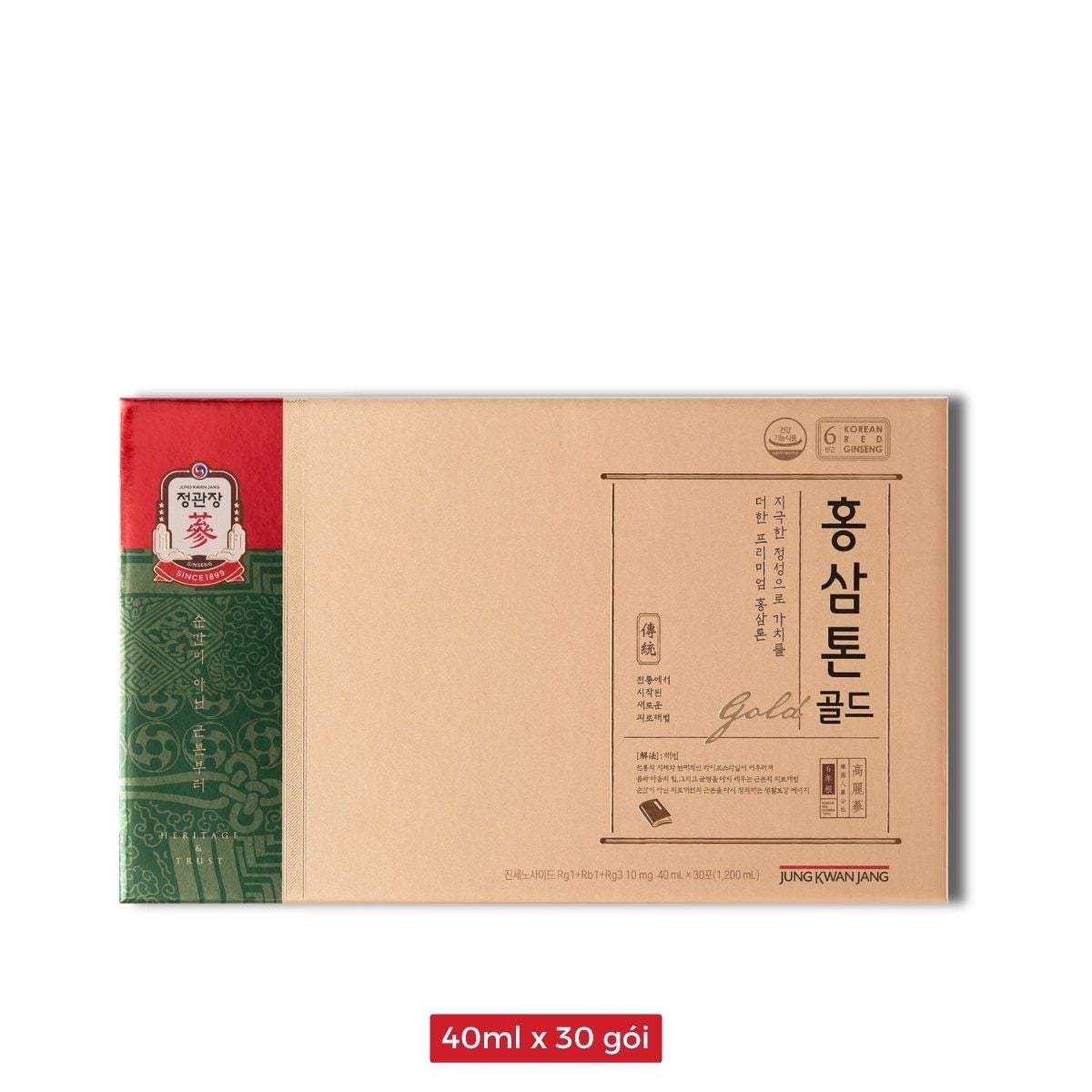 Nước Hồng Sâm Pha Sẵn KGC Tonic Gold 40 ml x 30 Gói
