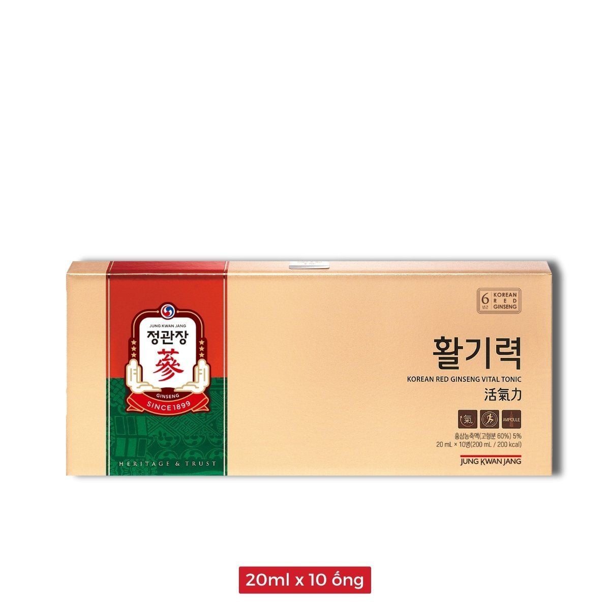 Nước Uống Hồng Sâm KGC Jung Kwan Jang Vital Tonic (Hwal Gi Ruk) (20ml x 10 Ống)