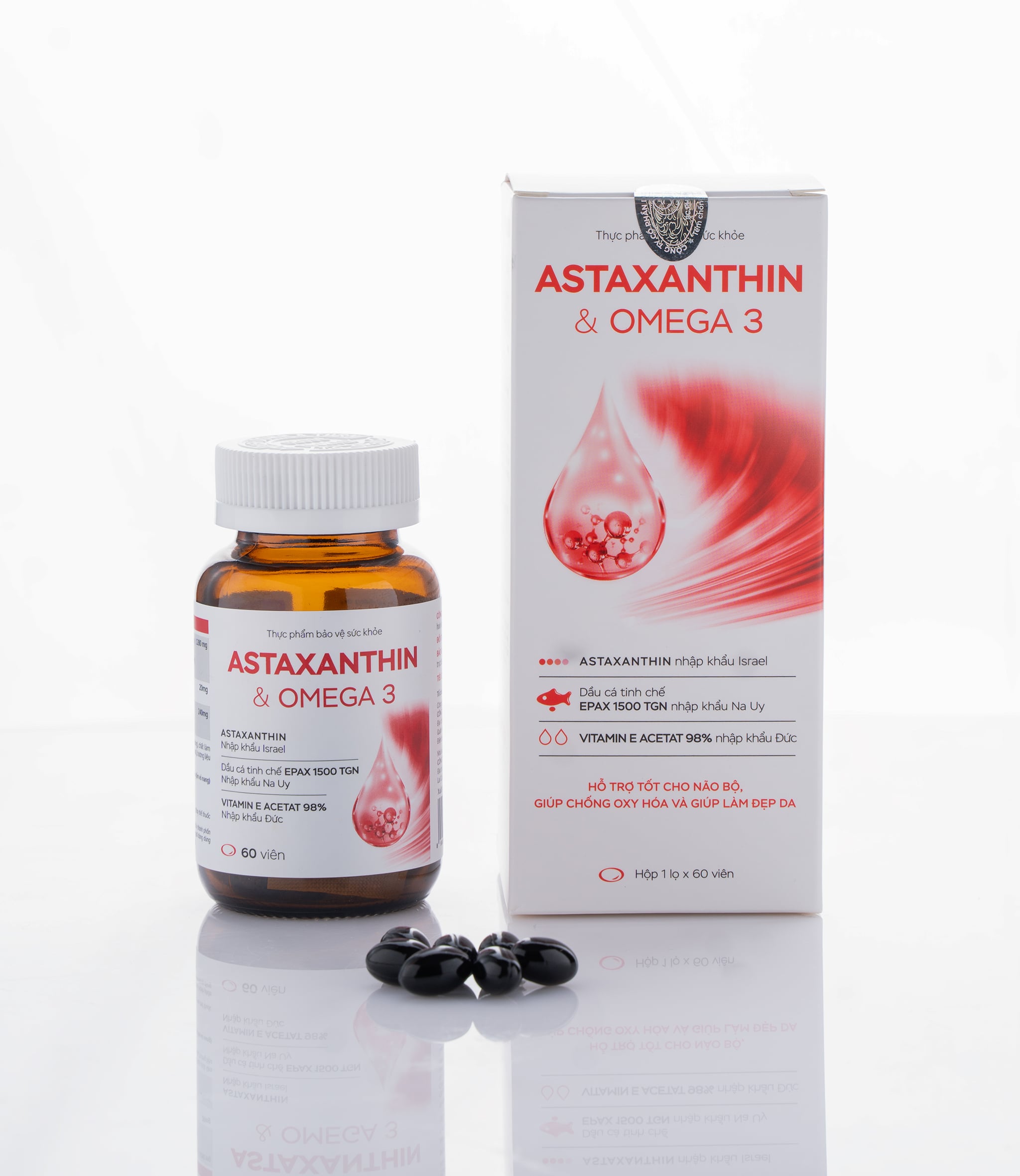 Omega 3 & Astaxanthin – Hỗ Trợ Tim Mạch, Não Bộ, Thị Lực – Chống Oxy Hóa – Viên Uống Bổ Sung