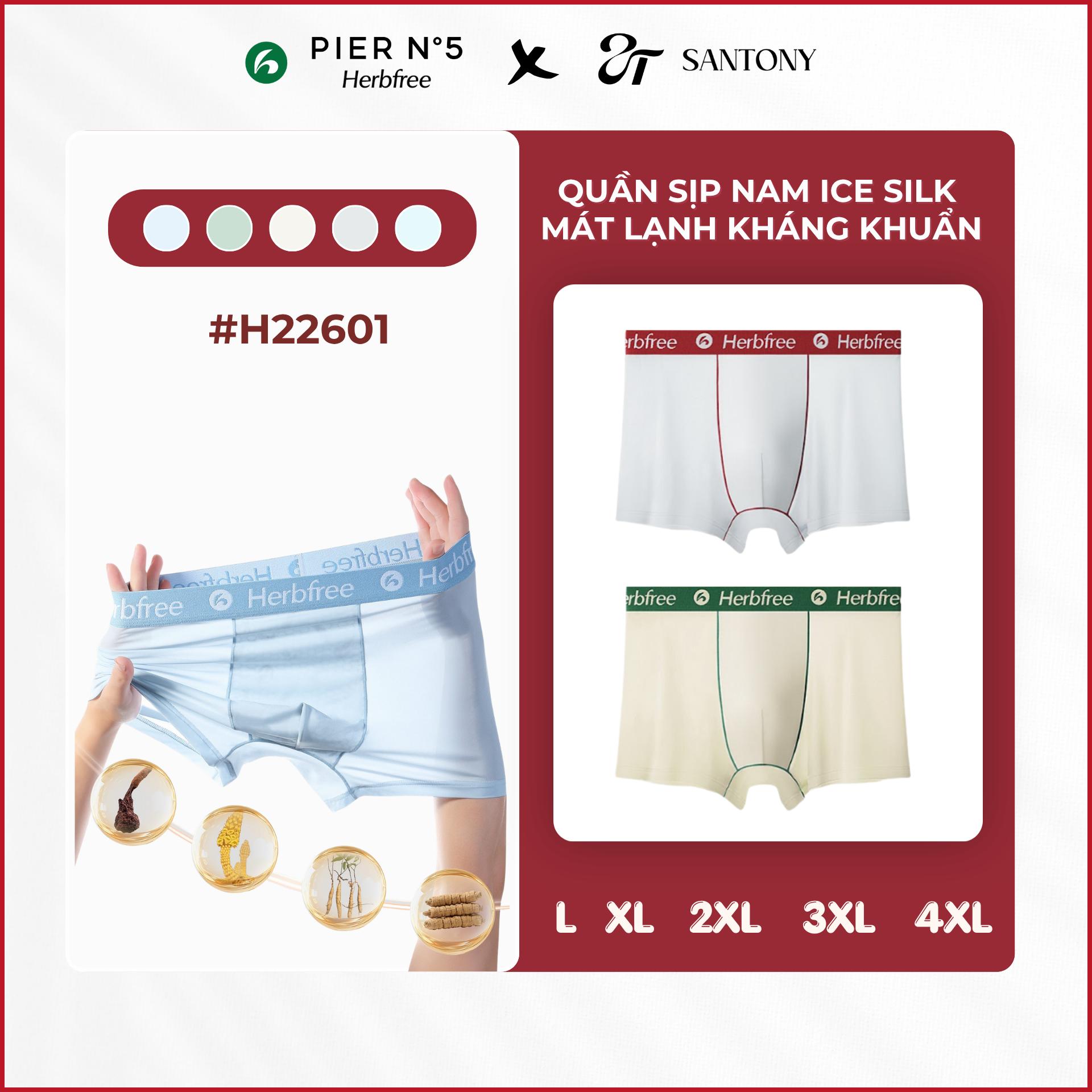 PIER N°5 - Quần Sịp Nam Mát Lạnh Chiết Xuất Thảo Dược – Đáy Lót Kháng Khuẩn, Co Giãn 4 Chiều Herbfree - H22601