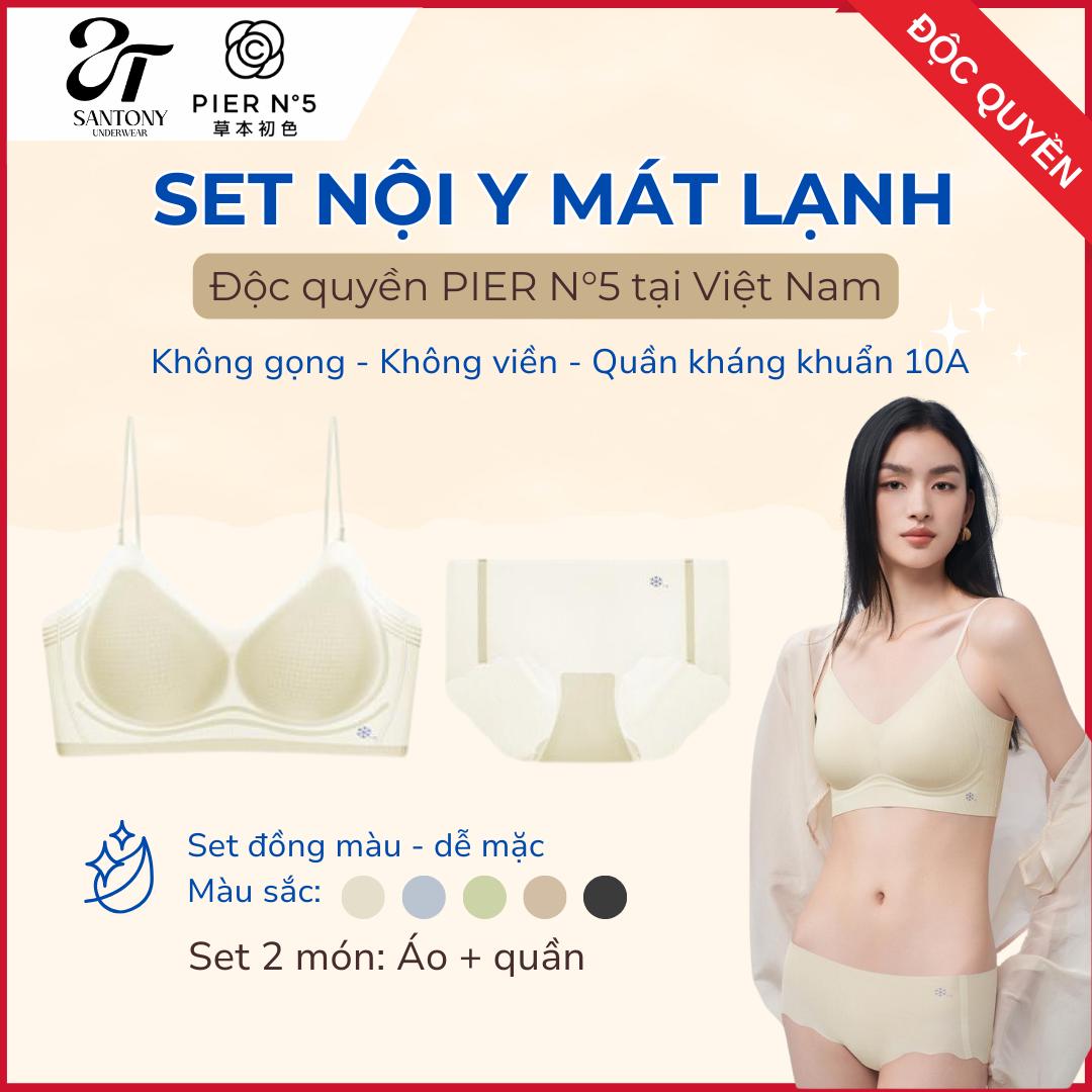 PIER N°5 - Set 2 Món Nội Y Thảo Mộc Hoa SơnTrà - Công Nghệ Mát Lạnh, Không Đường May, Đáy Quần Tơ Tằm Kháng Khuẩn - 519