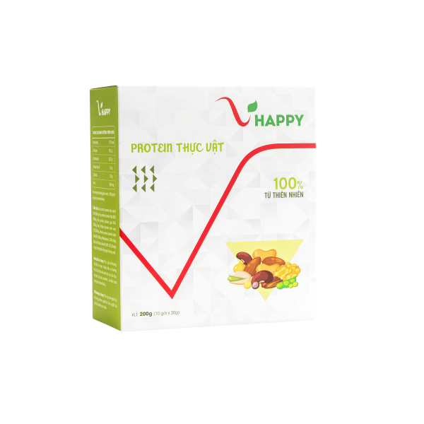Protein Thực Vật VHappy Hộp 10 Gói Đa Nguồn Isolate Bổ Sung Đạm Thuần Chay Dễ Hấp Thu Không Lactose