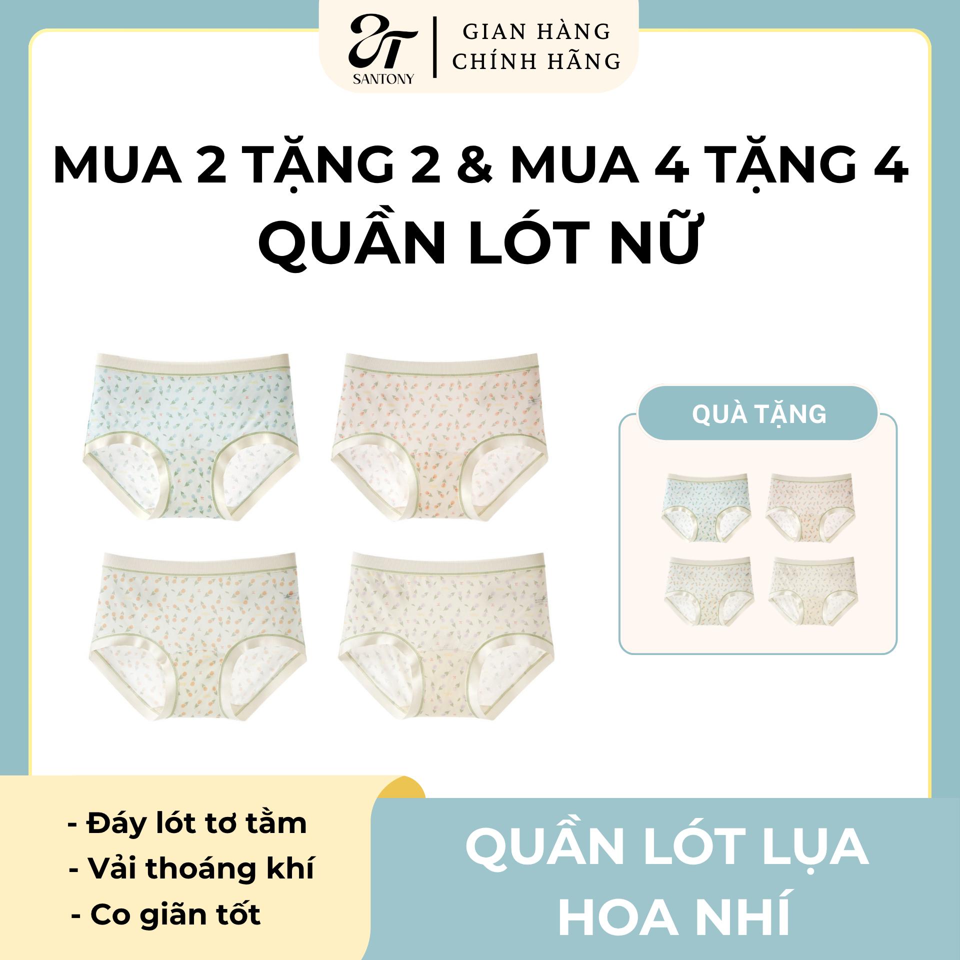 Quần Lót Nữ Tơ Tằm Hoa Tulip Nhí Mềm Mịn, Kháng Khuẩn 7A, Thoáng Khí, Đáy Lót Tơ Tằm 3D, Mỏng Nhẹ - H2568