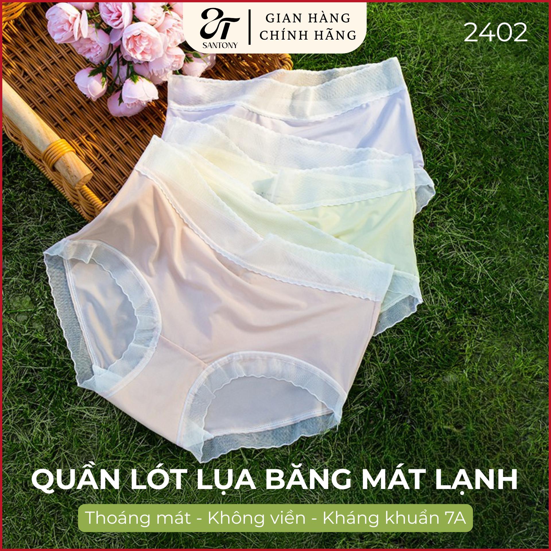 Quần Lụa Băng Ren, Chất Liệu Tơ Tằm Mềm Mịn, Kháng Khuẩn 7A, Đàn Hồi Tốt Hỗ Trợ Ôm Dáng Nâng Mông - 2402