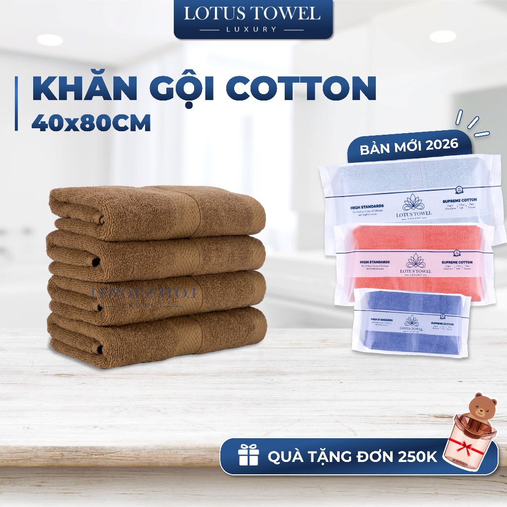 Khăn tắm nhỡ CHÂU ÂU 40x80cm , 100% COTTON, siêu mềm mịn, thấm hút, dày dặn - LOTUS TOWEL