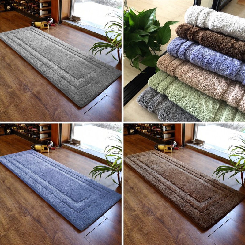 Thảm lau chân cao cấp lông cừu thảm trải bếp len mềm mịn thấm hút nước đế cao su trắng chống trơn trượt mã A - X20