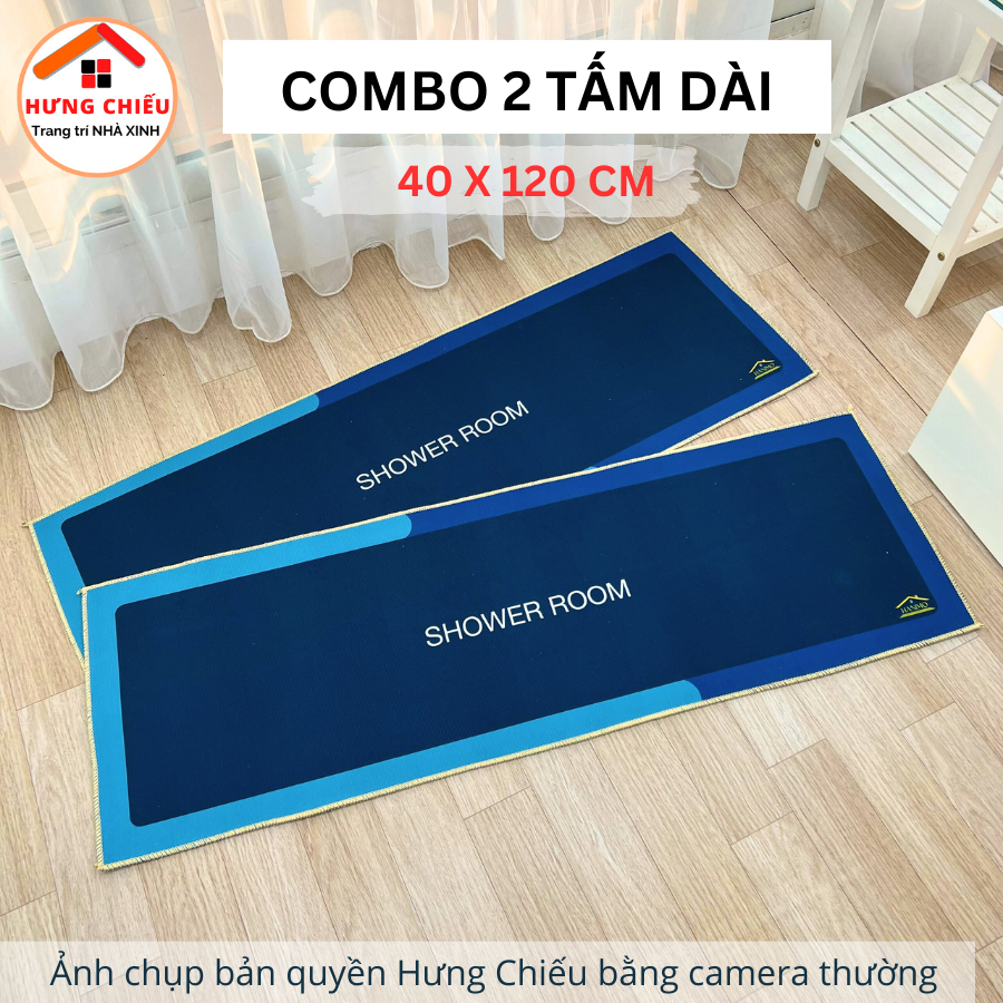 Thảm trải bếp đôi (2 tấm dài 40x120cm) lau chùi chân sàn nhà bếp chất nỉ lì bali