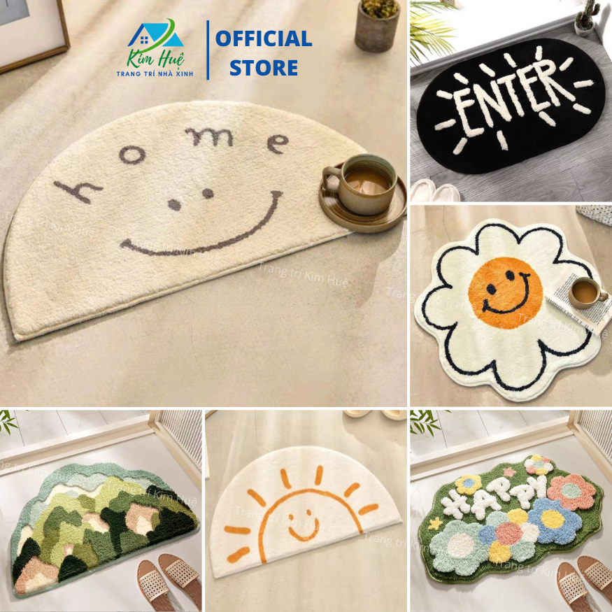 Thảm chùi chân lau chân phòng tắm sợi len bông lông cừu siêu thấm 40x60cm - X07