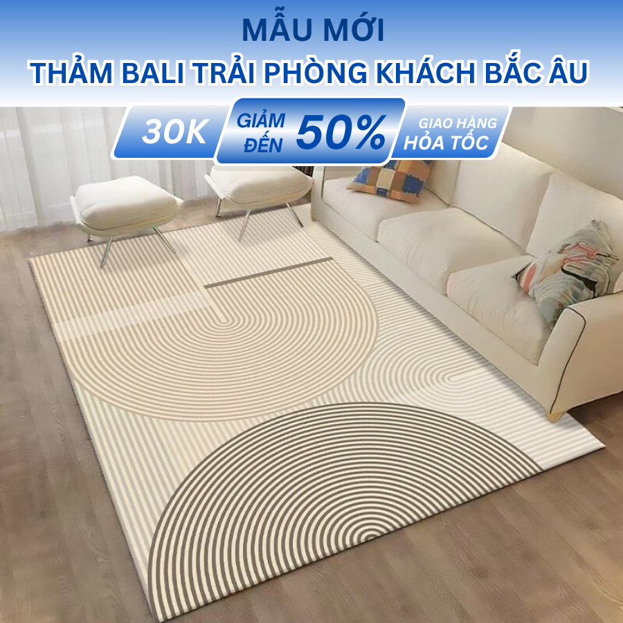 [Hỏa Tốc] Thảm trải sàn phòng khách phòng ngủ bali nỉ lì bắc âu 5D thảm chân giường 1m2x1m6, 1m4x2m,1m6x2m3, 2mx3m - X14