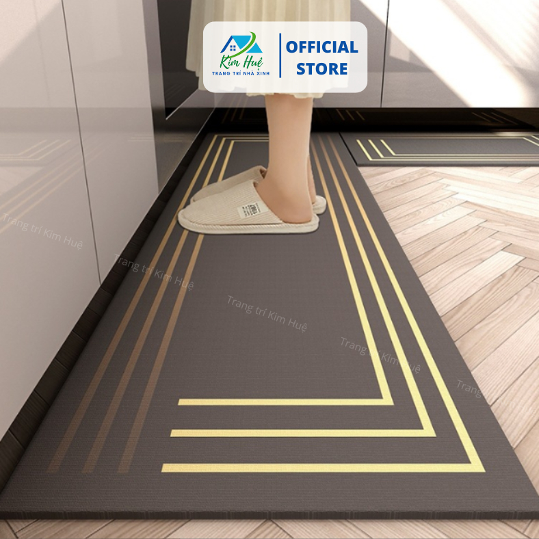 [Xả Kho] Bộ thảm bếp 2 tấm cao cấp để nhà bếp thấm hút tốt chống trơn trượt tuyệt đối - Kim Huệ X02
