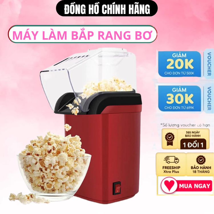Máy làm bắp rang bơ, bỏng ngô mini cho gia đình toàn vệ sinh , siêu nhanh dễ dàng sử dụng , an toàn