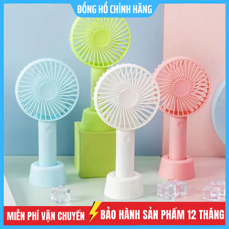 Quạt Cầm tay, Quạt tích điện mini cầm tay để bàn nhỏ gọn 3 tốc độ gió N9 có pin sạc đi kèm,Bảo hành 12 Tháng