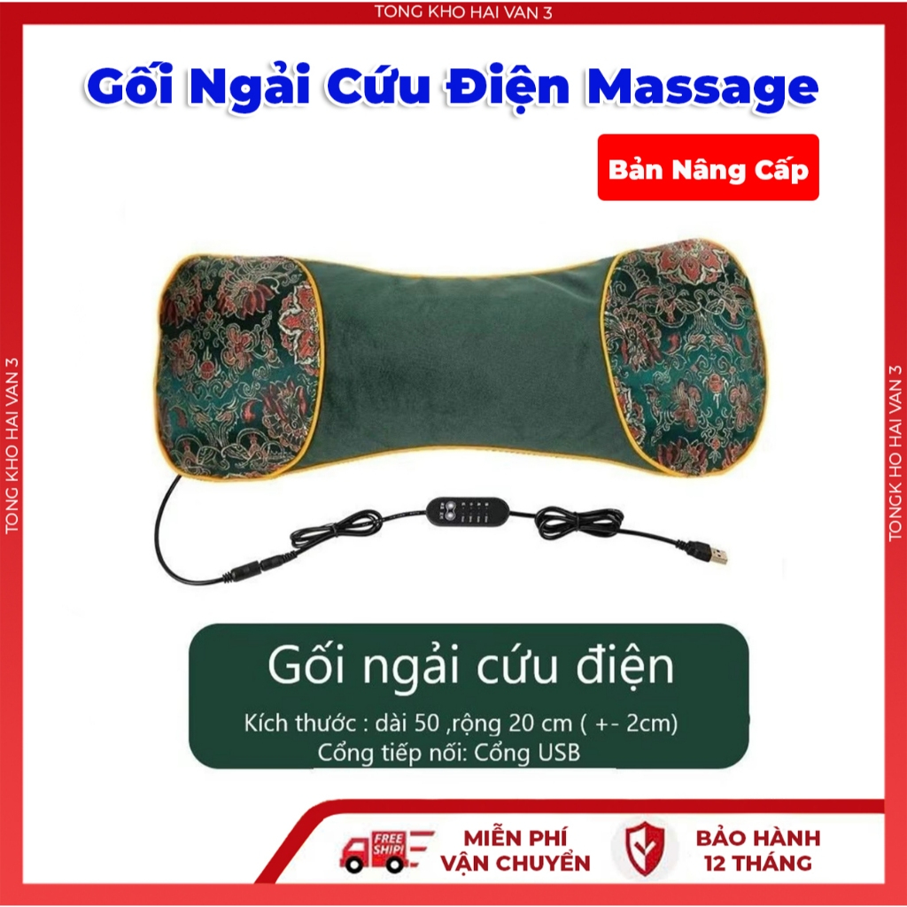 Gối Ngải Cứu Điện Giảm Đau Vai Gáy Massage Hương Thơm Thảo Dược Dễ Chịu,Gối Kê Cổ Thảo Mộc..