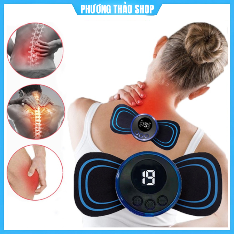 Miếng Dán Massage Xung Điện EMS Có Sạc USB Giảm Nhức Mỏi Cổ Vai Gáy, Bắp Tay, Lưng Hiệu Quả, Thư Giãn Cơ