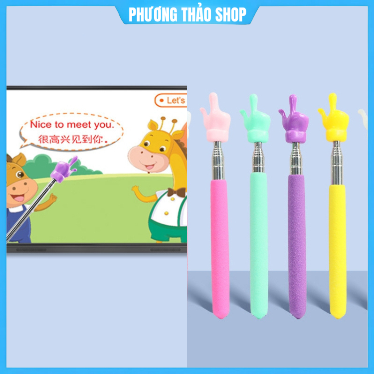 Que chỉ bảng cho giáo viên hình ngón tay, dụng cụ đồ dùng giảng dạy có thể thu gọn và kéo dài tiện lợi