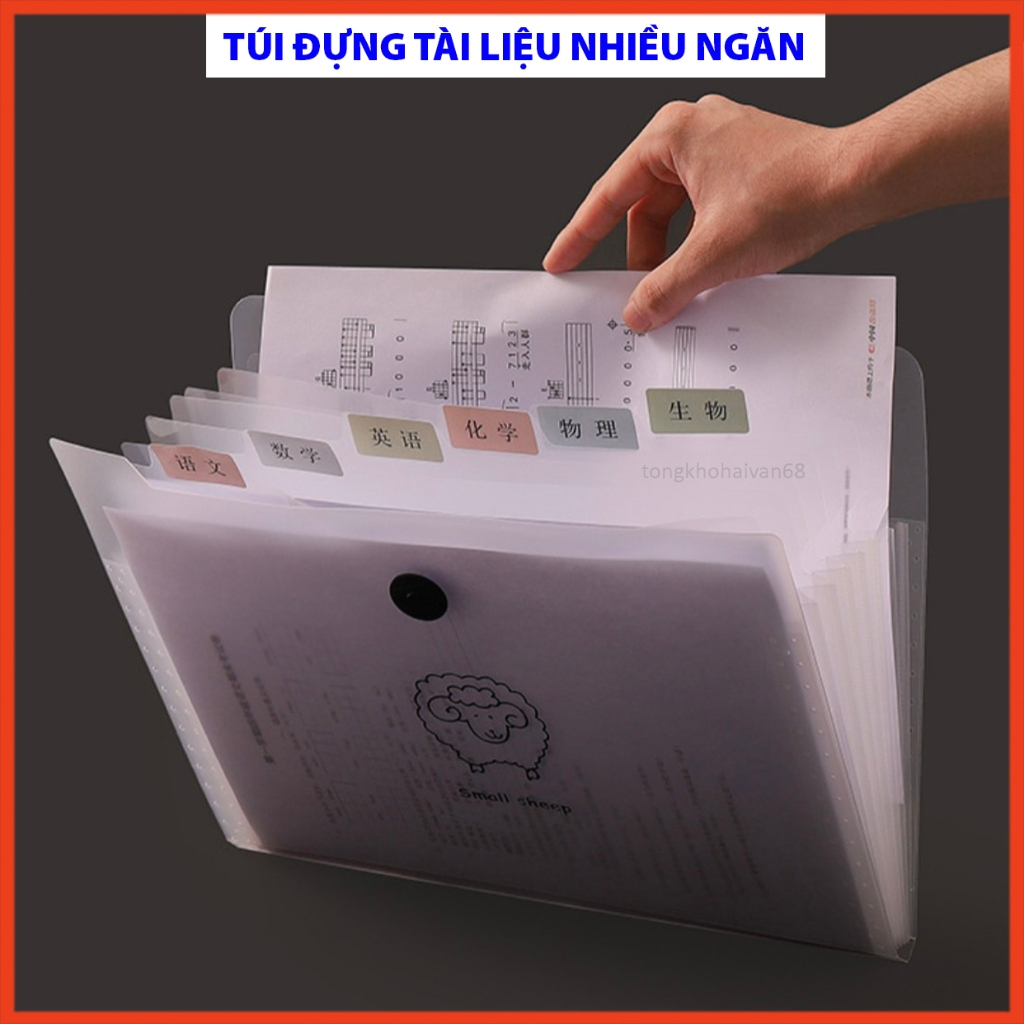 Túi đựng tài liệu nhiều ngăn, kẹp file túi đựng hồ sơ A4 phụ kiện văn phòng phẩm..