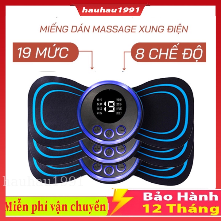 Miếng Massage Xung Điện Cổ Vai Gáy, Bắp Tay, Lưng Bằng Sung Điện Giảm Đau Nhức Hiệu Qủa -Máy Mat xa Toàn Thân 10 Chế Độ