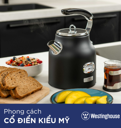 Ấm Điện Đun Nước Westinghouse WKWKH148 1.7L 2200W - Hàng Chính Hãng, Bảo Hành 12 Tháng