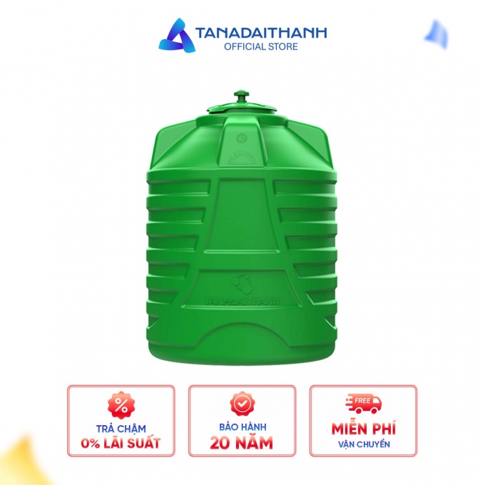 Bồn Nước Nhựa Đại Thành Plasman 1000L Đứng - Nhựa HDPE 6 Lớp Siêu Bền - Kháng Khuẩn, Chống Tia UV - Xanh