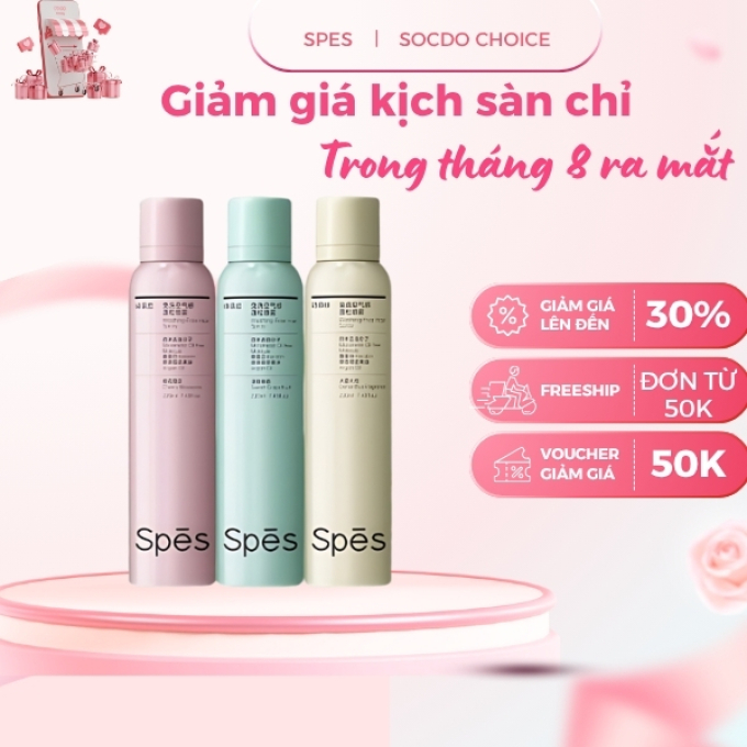 Dầu gội đầu khô SPES dạng xịt , dưỡng tóc tạo phồng cấp tốc, dầu gội hút dầu không bết giữ nếp 220ml