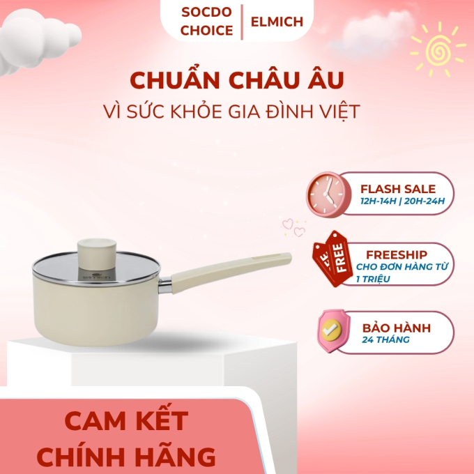 Quánh phủ sứ an toàn Elmich Classic EL-5530BE16 kích thước 16cm